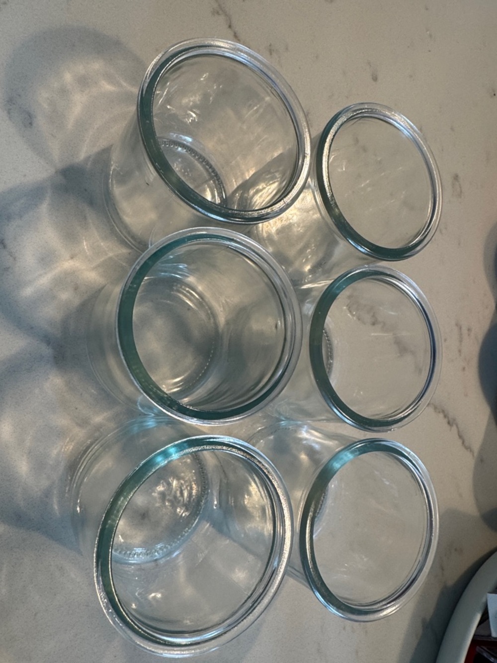 Set of 6 Clear La Fermière Glass Jars
